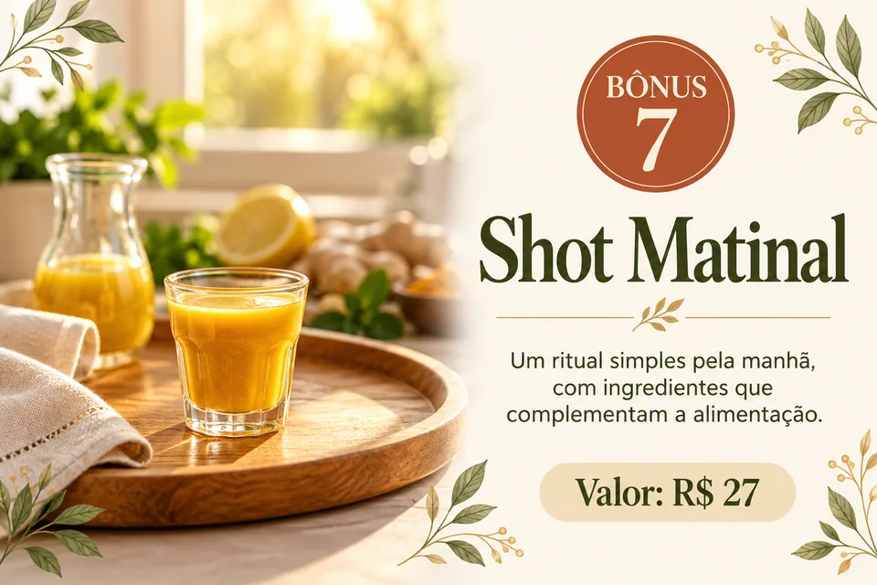 Bônus 7, Shot Matinal: um ritual simples pela manhã, com ingredientes que complementam a alimentação. Valor: R$ 27.